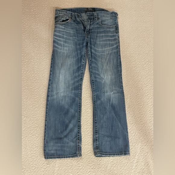 Men’s Silver Jeans Co Zac Relaxed Straight Leg Jeans - Picture 4 of 10